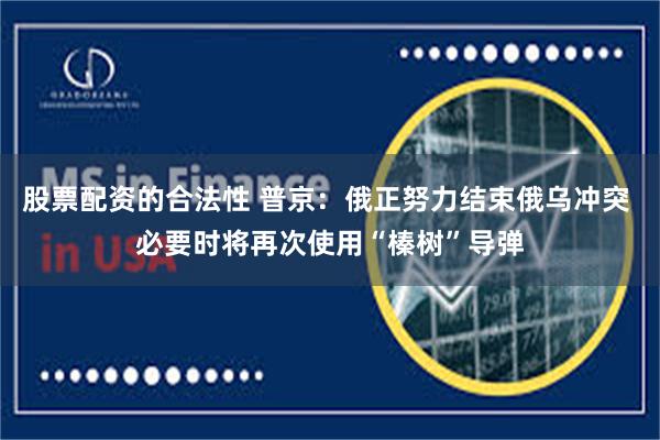股票配资的合法性 普京:俄正努力结束俄乌冲突 必要时将再次使用“榛树”导弹