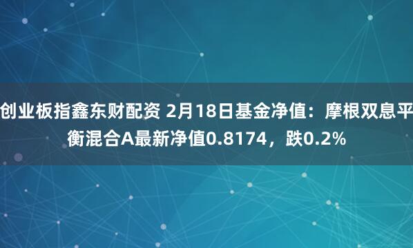 创业板指鑫东财配资 2月18日基金净值：摩根双息平衡混合A最新净值0.8174，跌0.2%