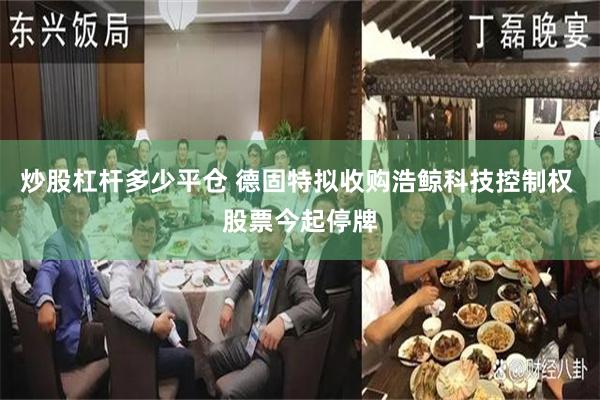 炒股杠杆多少平仓 德固特拟收购浩鲸科技控制权 股票今起停牌