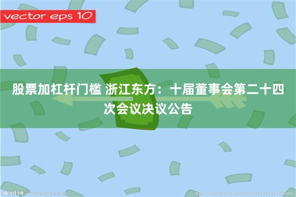 股票加杠杆门槛 浙江东方：十届董事会第二十四次会议决议公告
